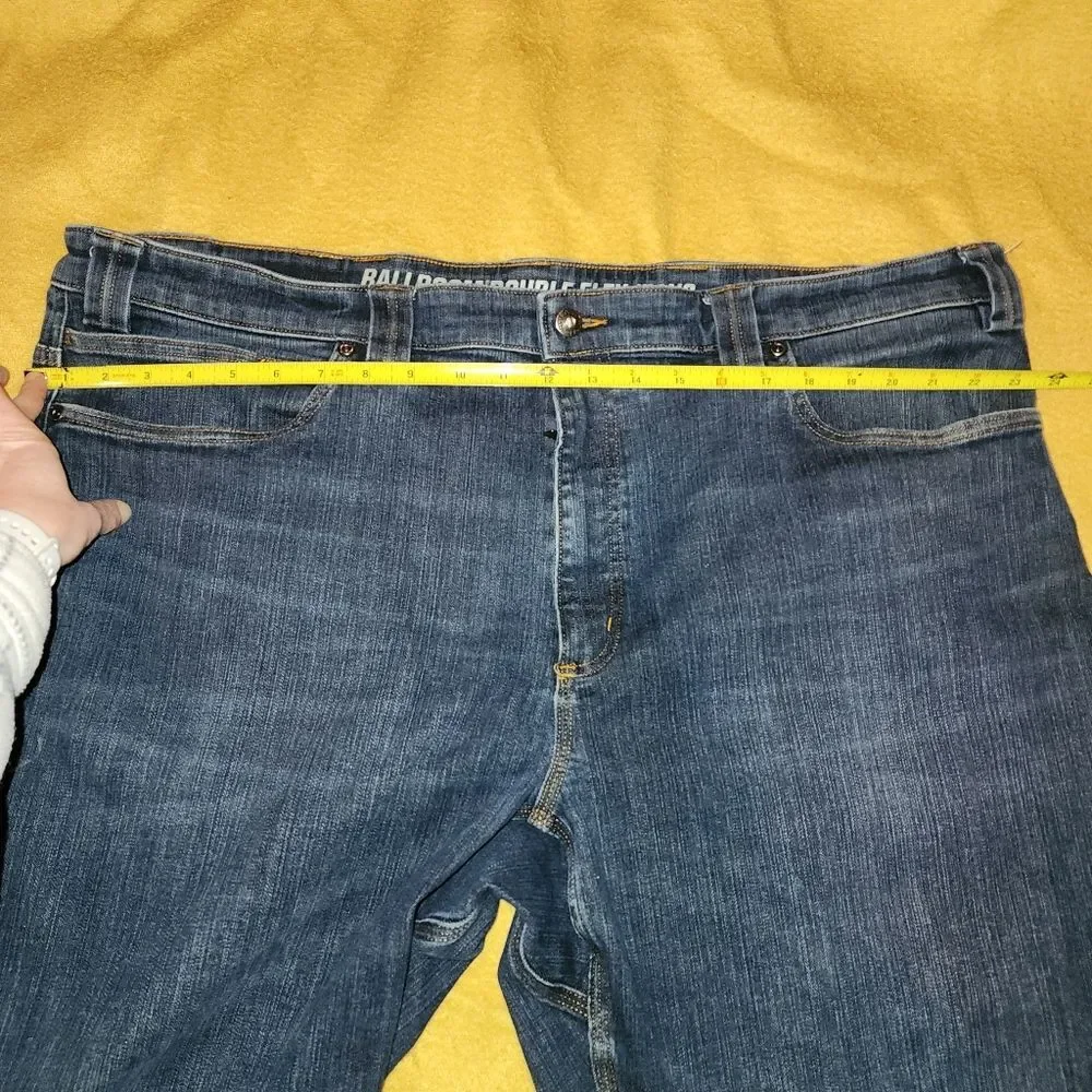 Duluth mens ballroom double flex relaxed dark wash jeans sz 44×30